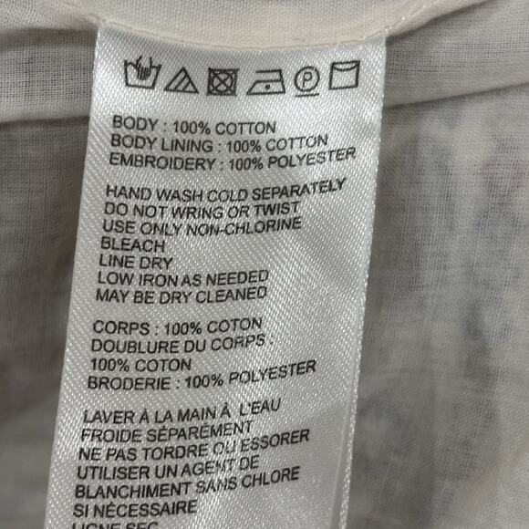 Anthropologie Size M Greenwich White Purple 100% Cotton Embroidered Jacket Aztec - Picture 5 of 6